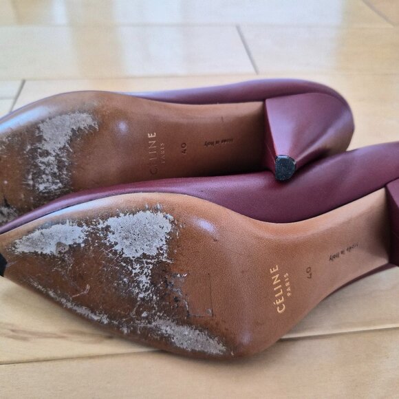 Celine Burgundy Pumps Sz 40 - Picture 7 of 10